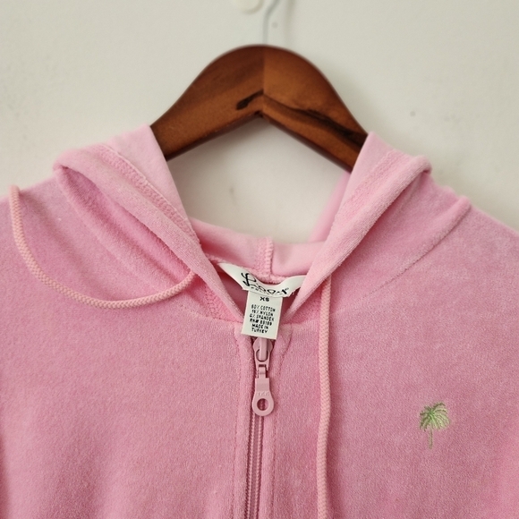 Vtg Lilly Pulitzer Barbie Pink Knit Hoodie Sweater Zip Up Vintage Size XS - Picture 3 of 12